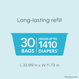 Diaper Genie Easy Roll Refill | 30 Bags Per Refill | Holds Up to 1410 Newborn Diapers | Odor Control | Diaper Pail Refill Bags | Fits Diaper Genie Signature & Platinum Pails