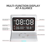 Digital Mirror Clock Wireless Charging Alarm Clock