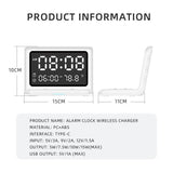 Digital Mirror Clock Wireless Charging Alarm Clock