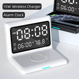 Digital Mirror Clock Wireless Charging Alarm Clock