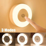 Dimmable Touch Sensor Wall Night Light, 3 Color Modes (White, Warm, Cool)