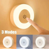 Dimmable Touch Sensor Wall Night Light, 3 Color Modes (White, Warm, Cool)