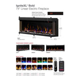 Dimplex IgniteXL Bold 74" Deep Built-In Linear Electric Fireplace [XLF7417-XD] (SAK78959)