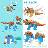 DIY Dinosaur Construction Building Block Assembly Toys with Electric