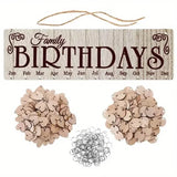 DIY Wooden Family Birthday Board Hanging Sign Pendant