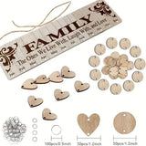 DIY Wooden Family Birthday Board Hanging Sign Pendant
