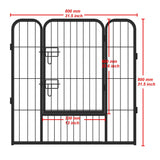 Dog Fence and Pet Playpen, Heavy Duty Foldable Metal 8 Panels Dog Pen 31.5" Height
