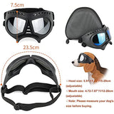 Dog Glasses for Small Breed Dog Goggles Dog UV Sunglasses Windproof Snowproof for Long Snout Dogs Mask with Soft Frame Adjustable Straps Black for Small/Medium Dogs Puppy