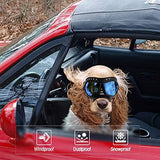 Dog Glasses for Small Breed Dog Goggles Dog UV Sunglasses Windproof Snowproof for Long Snout Dogs Mask with Soft Frame Adjustable Straps Black for Small/Medium Dogs Puppy