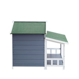 Dog House, Waterproof Dog Cage Kennel, Wooden Outdoor and Indoor Dog House, Raised Pet Kennel for Medium Dogs, Log Cabin Style with Porch,Elevated Floor,Asphalt Roof, 2 Doors