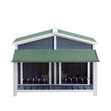 Dog House, Waterproof Dog Cage Kennel, Wooden Outdoor and Indoor Dog House, Raised Pet Kennel for Medium Dogs, Log Cabin Style with Porch,Elevated Floor,Asphalt Roof, 2 Doors