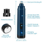 Dog Nail Grinder 2 Speeds Quiet USB Rechargeable