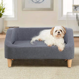 Dog Rectangular Sofa with Removable Cushion and Wooden Feet