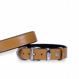 Doggie Comfort Leather Dog Collar Camel Durable Design 60 cm