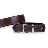 Doggie Comfort Leather Dog Collar Brown Durable Design 60cm