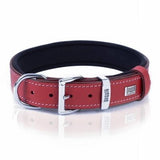 Doggie Comfort Red Leather Dog Collar for Medium Breeds 50cm