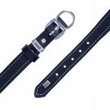 Doggie Royal Blue Leather Dog Collar Comfort Design 25-30cm