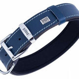 Doggie Comfort Leather Dog Collar Royal Blue 60cm