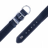 Doggie Comfort Leather Dog Collar Black for Large Breeds 65 cm