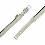 Doggie Comfort Woven Dog Collar Khaki Leather Details 30-35cm