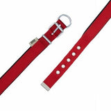 Doggie Comfort Woven Dog Collar Red Padded Adjustable 50cm