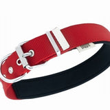 Doggie Comfort Woven Red Dog Collar for Large Breeds 47-55cm