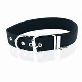 Doggie Comfort Woven Black Dog Collar for Large Breeds 47-55cm