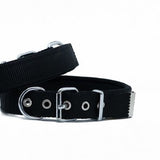 Doggie Comfort Woven Black Dog Collar for Large Breeds 60-70cm