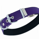 Doggie Comfort Woven Purple Dog Collar for Medium & Large Breeds
