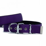 Doggie Comfort Woven Purple Dog Collar for Large Breeds 47-55cm