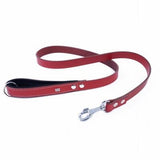 Doggie Comfort Classic Red Leather Dog Leash 2.5x120 cm