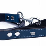 Doggie Comfort Classic Leather Dog Leash Royal Blue 2.5x120cm