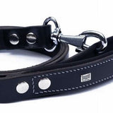 Doggie Comfort Classic Leather Dog Leash Black 2.5x120 cm