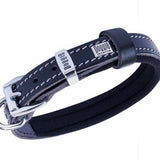 Doggie Comfort Leather Dog Collar Black 1.5x20-25 cm