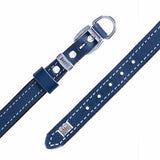 Doggie Comfort Leather Dog Collar Royal Blue Small 20-25cm