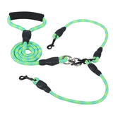 Double Dog Leash No-Tangle with Swivel Coupler Padded Handle
