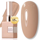 Double Rhythm 15ML Gel Nail Polish Pure Sheer Same Color Same Bottle Soak Off Gel Polish Art Manicure Salon DIY at Home for Women (Milky White-A1075)
