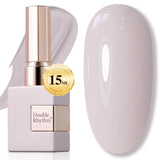 Double Rhythm 15ML Gel Nail Polish Pure Sheer Same Color Same Bottle Soak Off Gel Polish Art Manicure Salon DIY at Home for Women (Milky White-A1075)