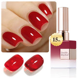 Double Rhythm 15ML Gel Nail Polish Pure Sheer Same Color Same Bottle Soak Off Gel Polish Art Manicure Salon DIY at Home for Women (Milky White-A1075)