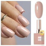 Double Rhythm 15ML Gel Nail Polish Pure Sheer Same Color Same Bottle Soak Off Gel Polish Art Manicure Salon DIY at Home for Women (Milky White-A1075)