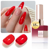 Double Rhythm 15ML Gel Nail Polish Pure Sheer Same Color Same Bottle Soak Off Gel Polish Art Manicure Salon DIY at Home for Women (Milky White-A1075)