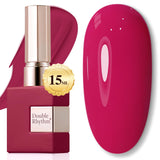 Double Rhythm 15ML Gel Nail Polish Pure Sheer Same Color Same Bottle Soak Off Gel Polish Art Manicure Salon DIY at Home for Women (Milky White-A1075)