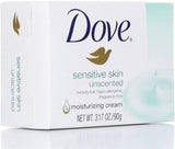 Dove Beauty Bar Soap Sensitive, 8 Bars for Sensitive Skin, Fragrance Free and Hypoallergenic 3.75 oz