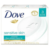 Dove Beauty Bar Soap Sensitive, 8 Bars for Sensitive Skin, Fragrance Free and Hypoallergenic 3.75 oz