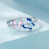 925 Sterling Silver Enamel Plated Ring Size 6 for Women