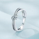 S925 Sterling Silver Oxidized Pavé Setting CZ Ring Size 6 for Women