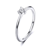 925 Sterling Silver Ring Size 6.0 with CZ and Platinum Plating for Women