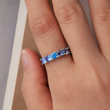 925 Sterling Silver Ring with White Gold Plating for Women, Size 6.0