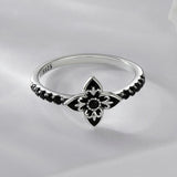 925 Sterling Silver Enamel 0.9x1.0cm Pendant Rings for Women