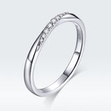 925 Sterling Silver Pavé Set CZ Platinum Plated Ring Size 6 for Women